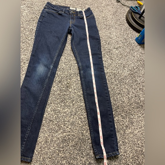All Saints Y2K Ashby Blue Medium Wash Low Rise Skinny Size 24 motorcycle punk - Picture 11 of 12